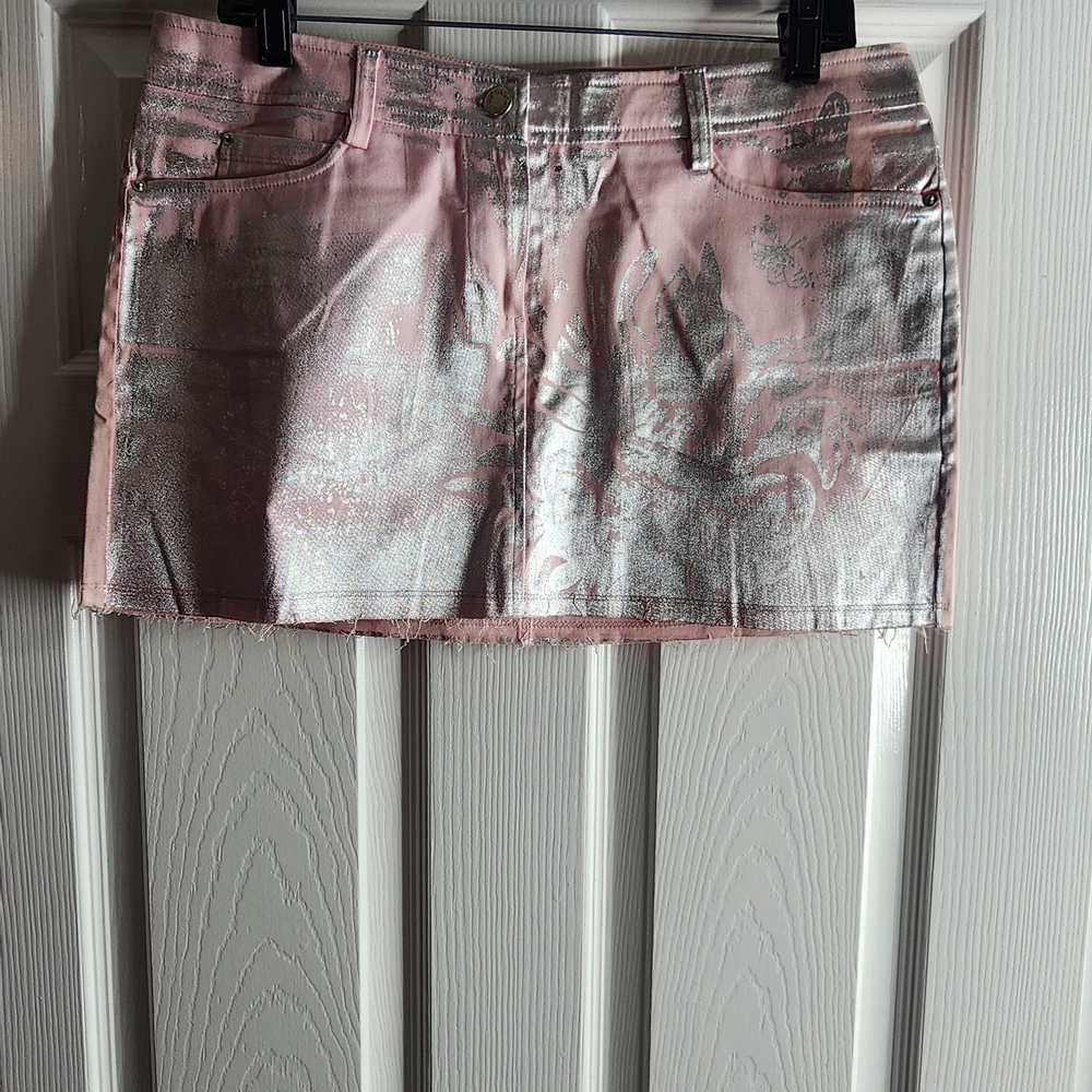 Body Central Pink and Silver Mini Skirt
